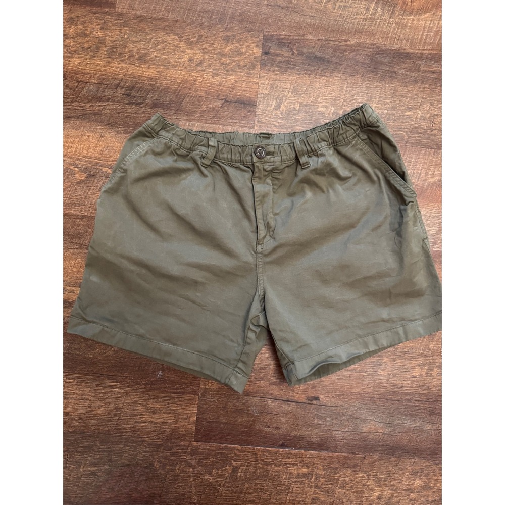 Chubbies Men's Shorts Large Olive Green 5.5" Inseam Stretch Elastic Waist